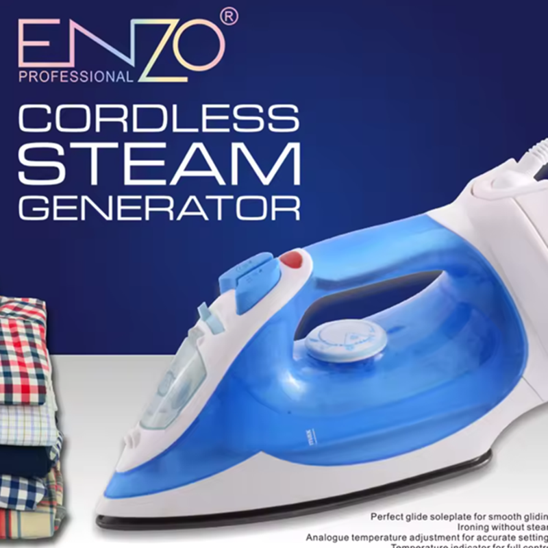 ENZOITA-60002, 2200W Cordless Steam Iron with Sole Plate