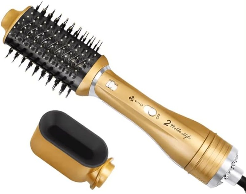 ENZO EN-751 2-in-1 Interchangeable Hair Dryer Styling Brush – Multi-functional hot air brush with detachable brush heads and negative ion technology.