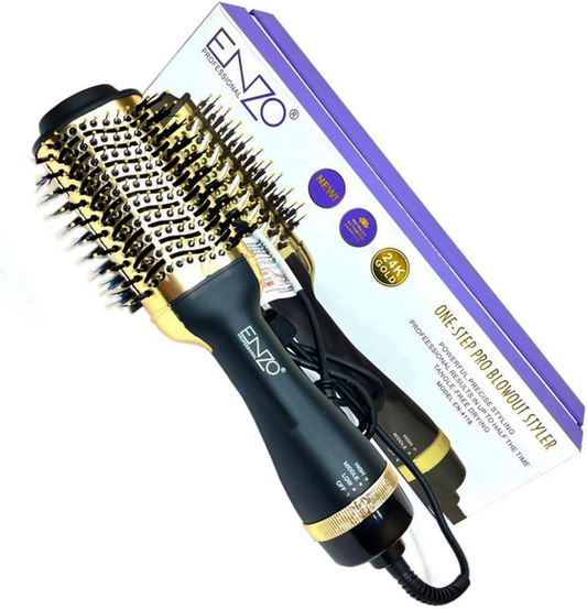ENZO EN-4116 Electric Hair Straightener, One-Step Professional Hair Styling Comb, Hot Air Styling Comb