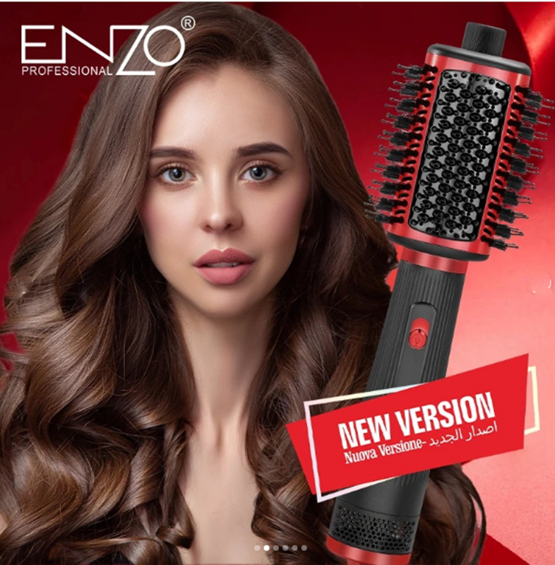 ENZO EN-4123 Straightening and Curling Styling Comb, a fast-rotating hot air comb that can be used to dry hair at the same time.
