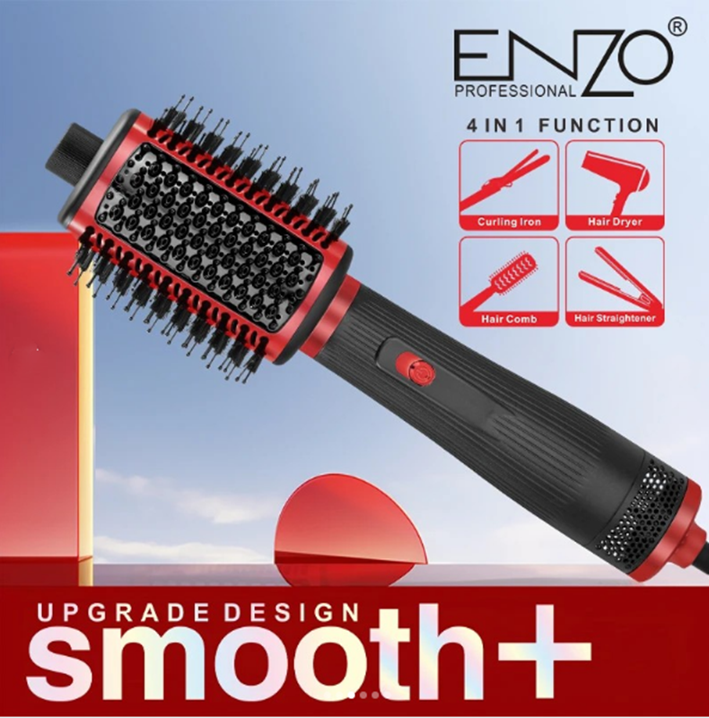 ENZO EN-4123 Straightening and Curling Styling Comb, a fast-rotating hot air comb that can be used to dry hair at the same time.