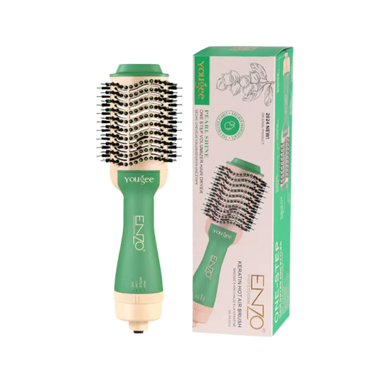 Enzo EN-6212, 3-in-1 professional rotating hot air hair dryer brush with volumizing function.