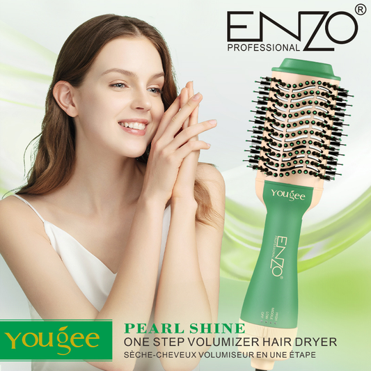Enzo EN-6212, 3-in-1 professional rotating hot air hair dryer brush with volumizing function.