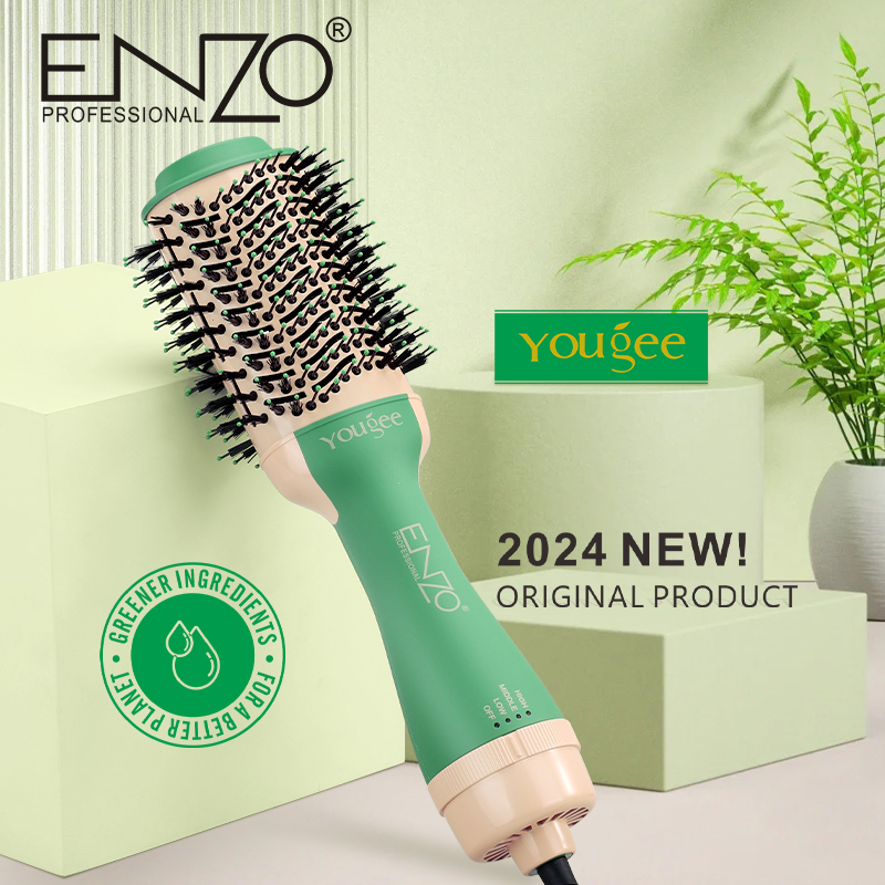 Enzo EN-6212, 3-in-1 professional rotating hot air hair dryer brush with volumizing function.