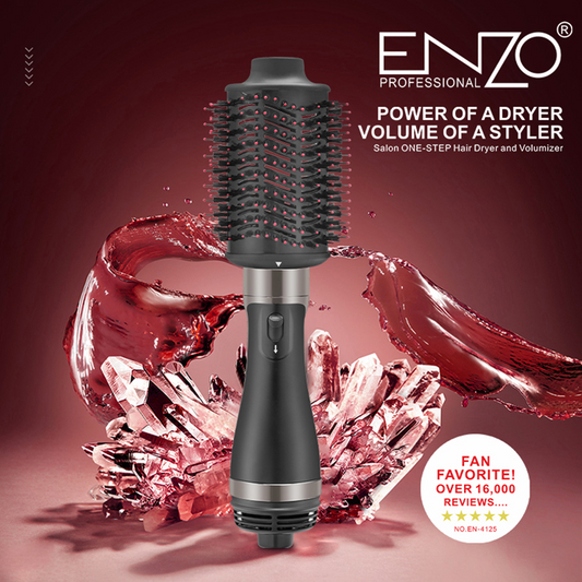 The ENZOEN-4125 3-in-1 hot air brush combines a blow dryer, round brush, and styling tool, making it an ideal choice for drying hair.