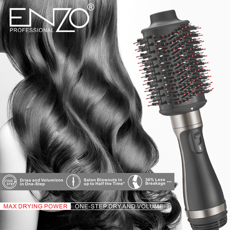 The ENZOEN-4125 3-in-1 hot air brush combines a blow dryer, round brush, and styling tool, making it an ideal choice for drying hair.
