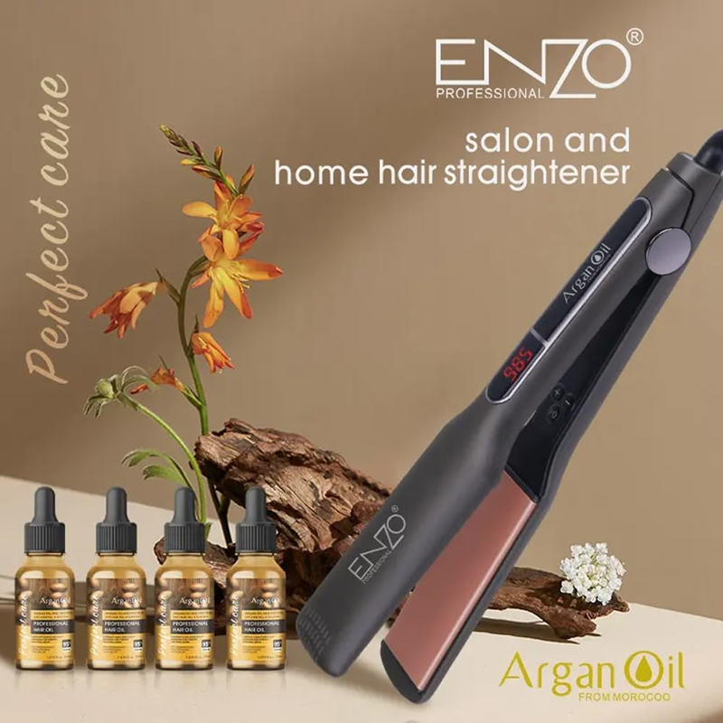 Enzo EN-3984 Professional Salon and Home Hair Straightener (with Argan Oil)