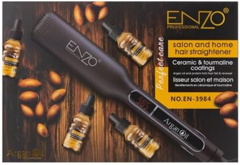 Enzo EN-3984 Professional Salon and Home Hair Straightener (with Argan Oil)