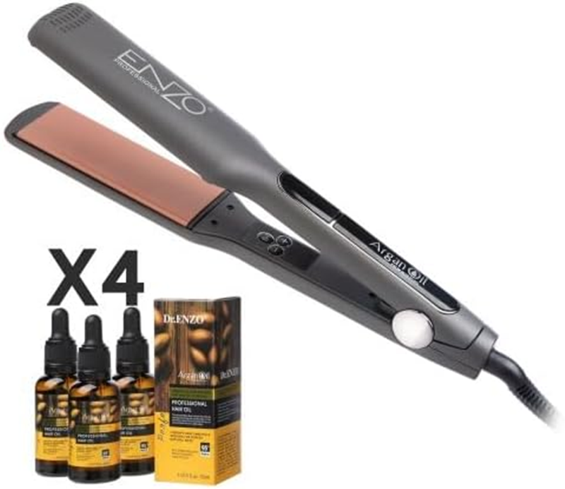 Enzo EN-3984 Professional Salon and Home Hair Straightener (with Argan Oil)