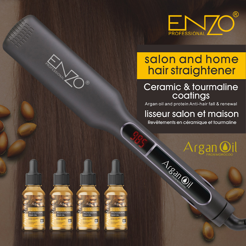 Enzo EN-3984 Professional Salon and Home Hair Straightener (with Argan Oil)