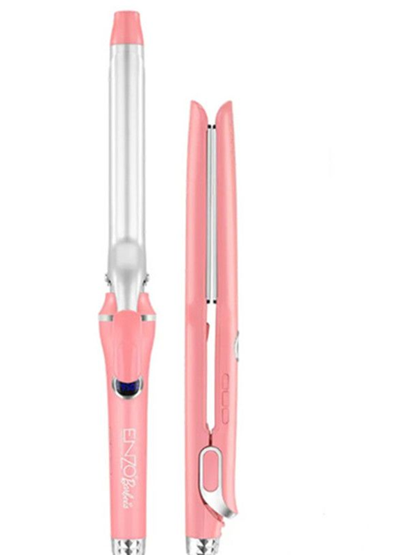 ENZO EN-3886 Professional Salon-Grade Electric Curling Iron, 2-in-1 Straightener and Curler.