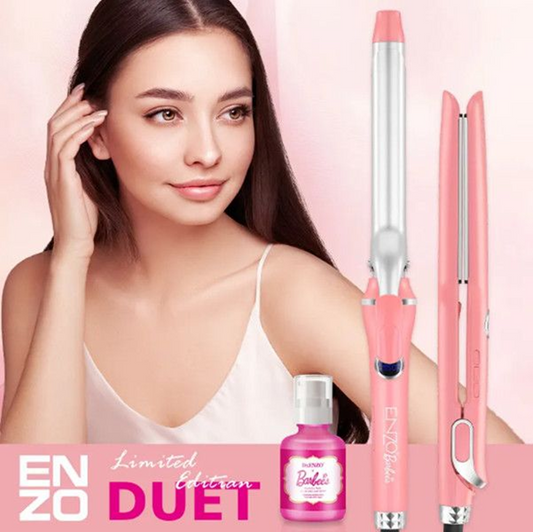 ENZO EN-3886 Professional Salon-Grade Electric Curling Iron, 2-in-1 Straightener and Curler.