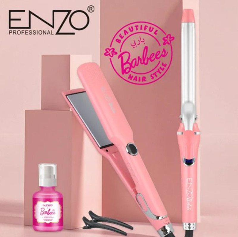 ENZO EN-3886 Professional Salon-Grade Electric Curling Iron, 2-in-1 Straightener and Curler.