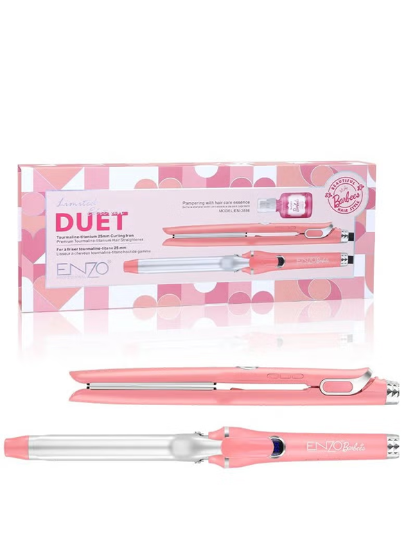 ENZO EN-3886 Professional Salon-Grade Electric Curling Iron, 2-in-1 Straightener and Curler.