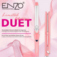 ENZO EN-3886 Professional Salon-Grade Electric Curling Iron, 2-in-1 Straightener and Curler.