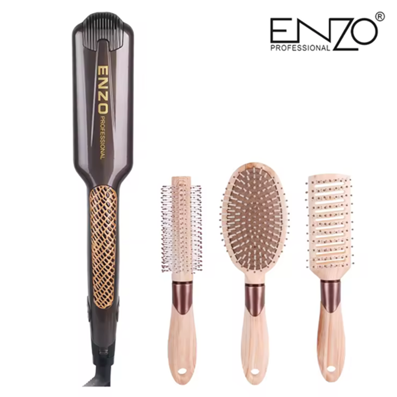 ENZOEN-3131, 4-in-1 Titanium Hair Straightener (includes 3 combs)