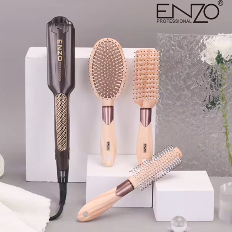 ENZOEN-3131, 4-in-1 Titanium Hair Straightener (includes 3 combs)