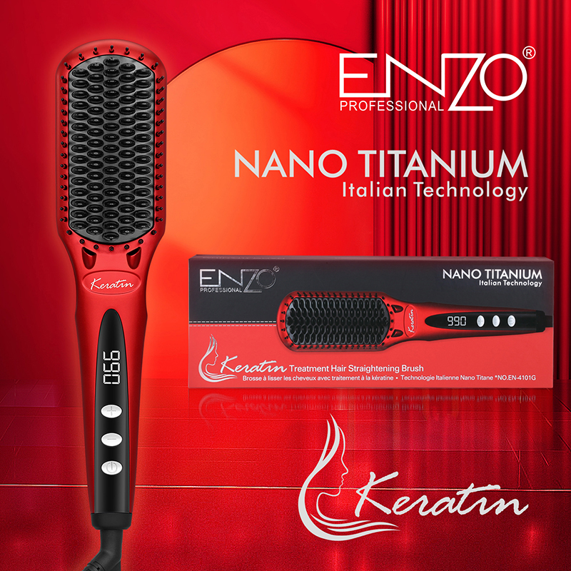 ENZO EN-4101G Fast Hair Straightener, Heated Comb for Women