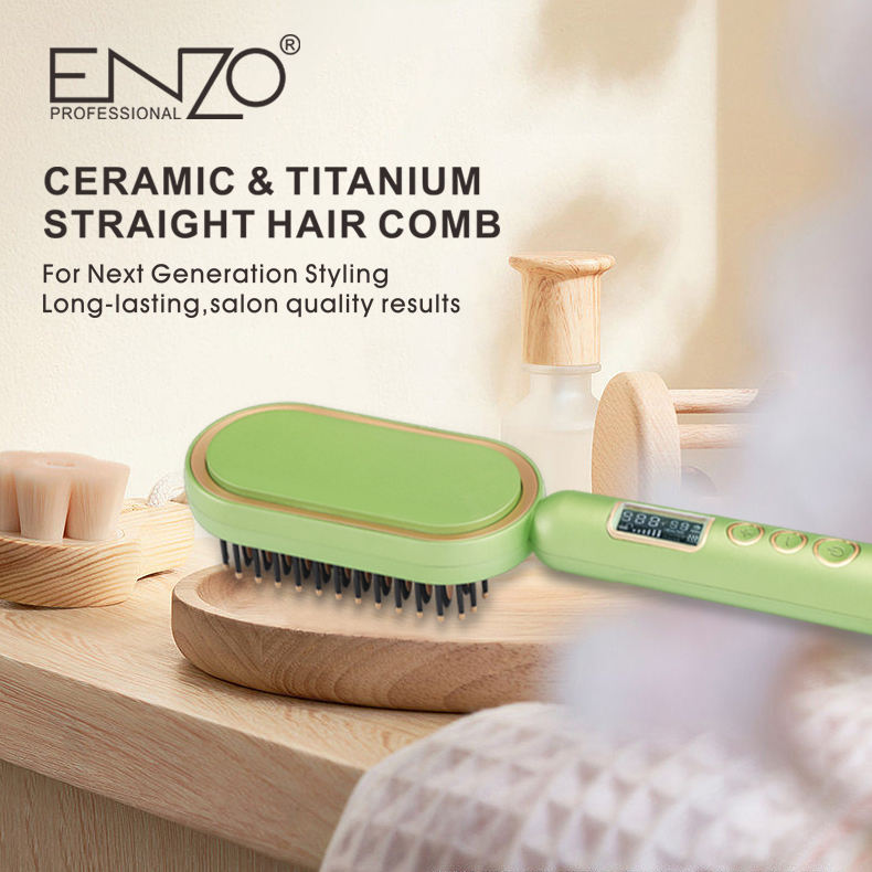 ENZO EN-4102S New Professional Hair Straightening Comb – Quick Heating