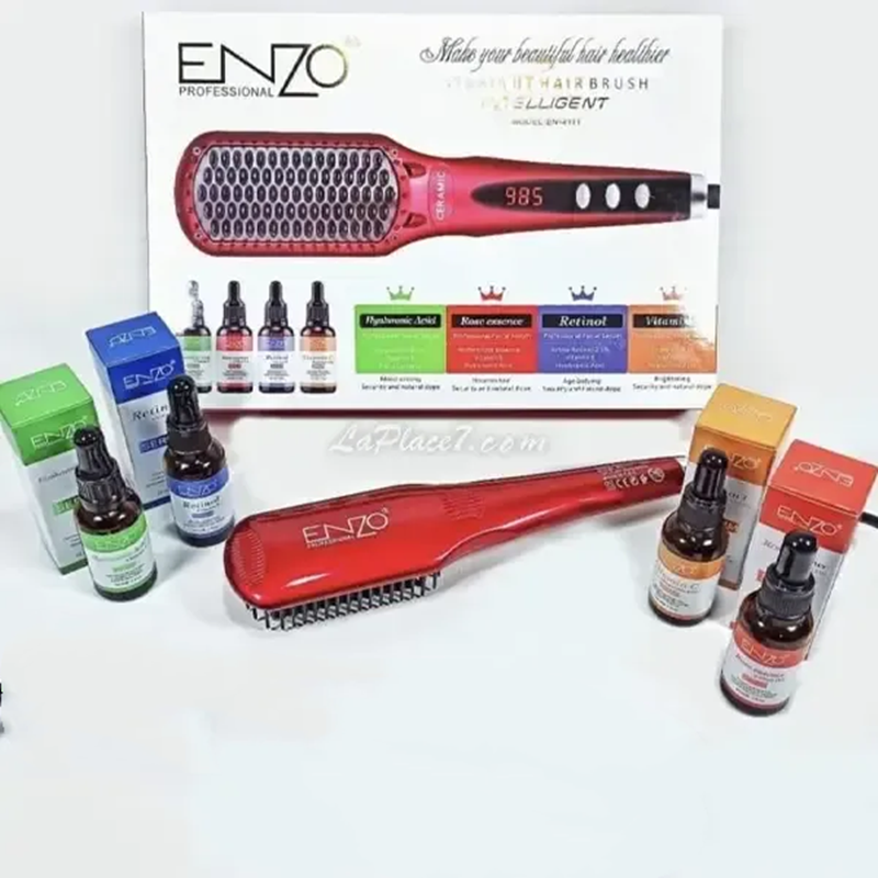 ENZO EN-4111 Professional Smart Hairbrush, includes 4 bottles of essence.