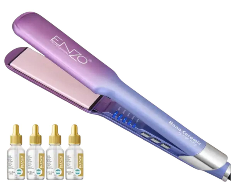 EnzoEN - 3116 Nano Ceramic Hair Straightener (includes 4 bottles of smoothing essence)