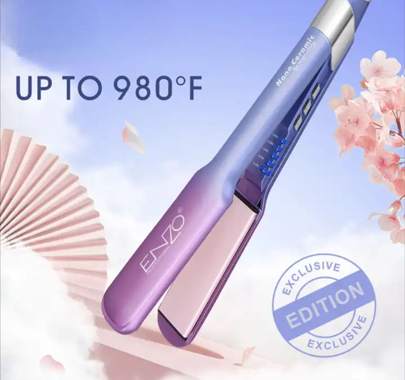 EnzoEN - 3116 Nano Ceramic Hair Straightener (includes 4 bottles of smoothing essence)