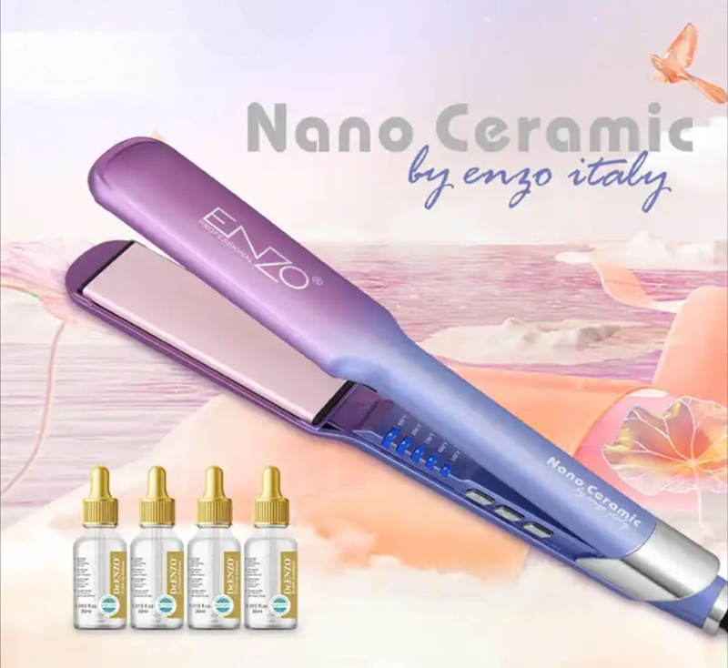 EnzoEN - 3116 Nano Ceramic Hair Straightener (includes 4 bottles of smoothing essence)