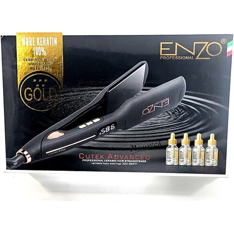 The Enzo EN-1451 straightener/stylist features advanced ceramic panels and a large size.
