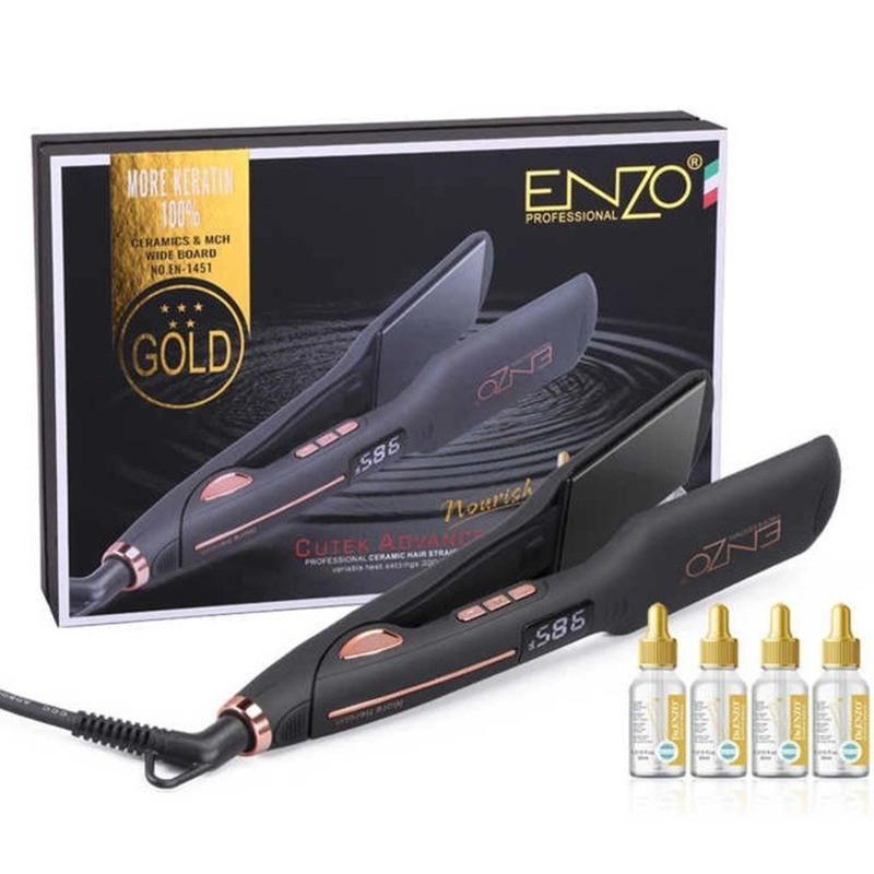The Enzo EN-1451 straightener/stylist features advanced ceramic panels and a large size.