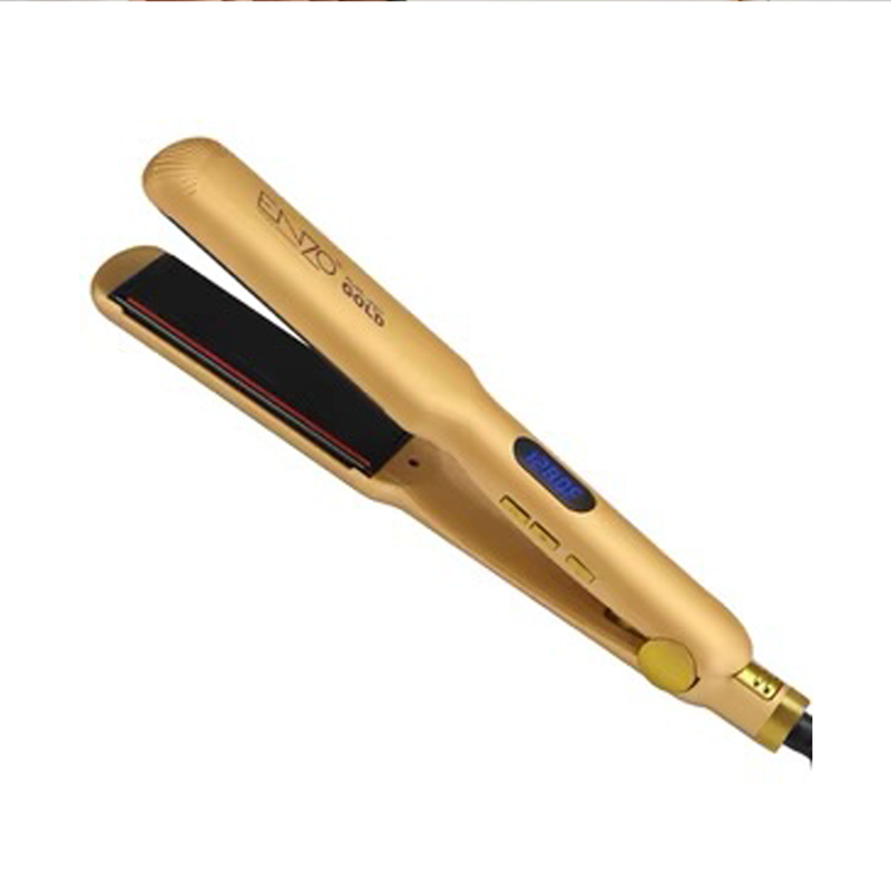 Enzo EN-3982 Professional Gold Hair Straightener: Luxurious design, ceramic coating, the ideal choice for professional hairstylists.