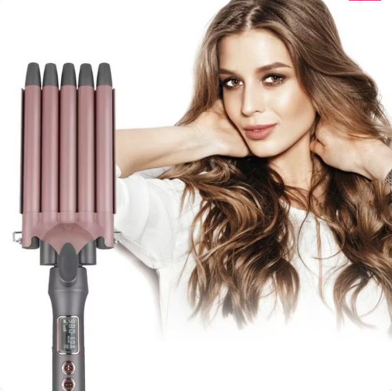 ENZOEN-1969, 5-tube curling iron, 16mm, adjustable temperature ceramic curling iron