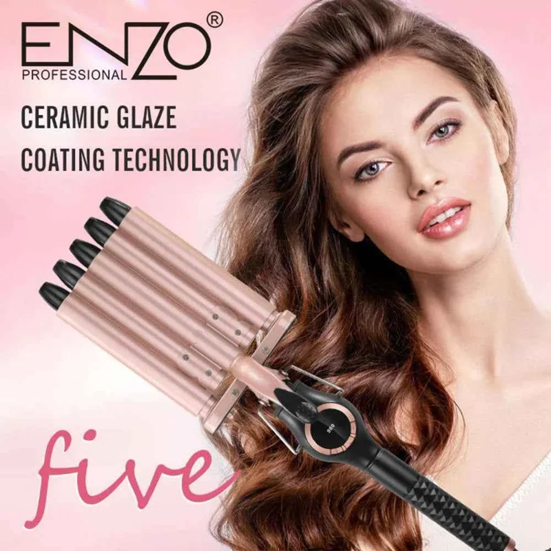 ENZO EN-1970 Five-Tube Curling Iron, Professional Ceramic Coated Curling Iron