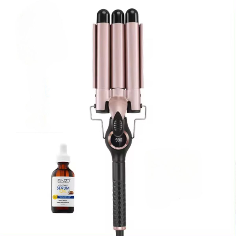 Enzo EN-1968 Triple-Barrel Curling Iron/Wave Curler (with Coconut Oil Essence)