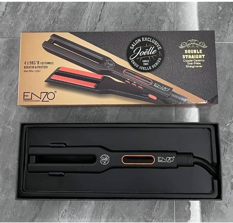 Enzo EN-1297 Professional Double Copper Four-Plate Protein Keratin Straightener
