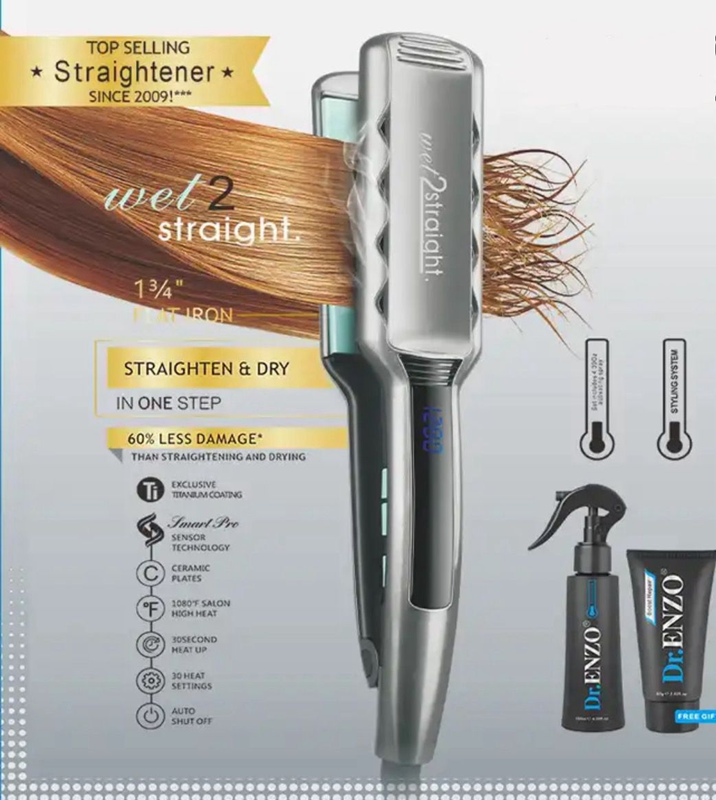 Enzo EN-3977 Hair Straightener, Conditioning Spray, Lotion