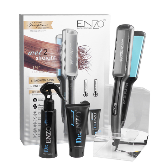 Enzo EN-3977 Hair Straightener, Conditioning Spray, Lotion