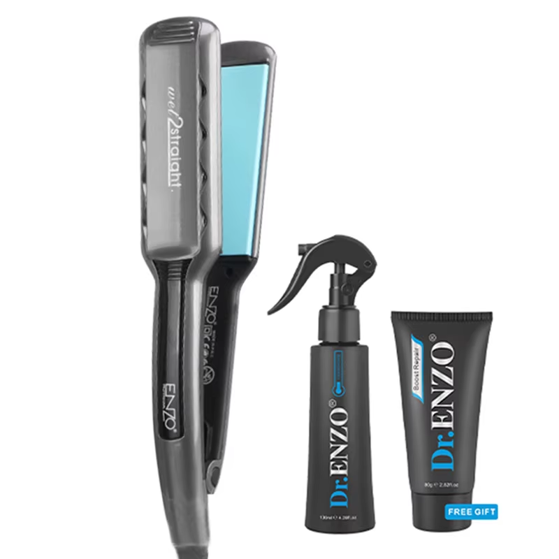 Enzo EN-3977 Hair Straightener, Conditioning Spray, Lotion