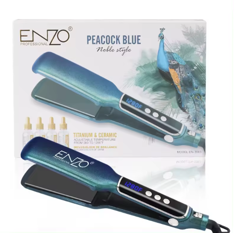 Enzo EN-3983 Peacock Blue Titanium Ceramic Hair Straightener