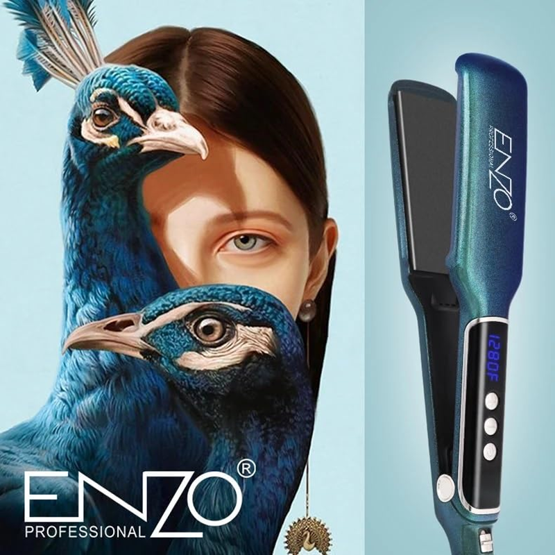 Enzo EN-3983 Peacock Blue Titanium Ceramic Hair Straightener
