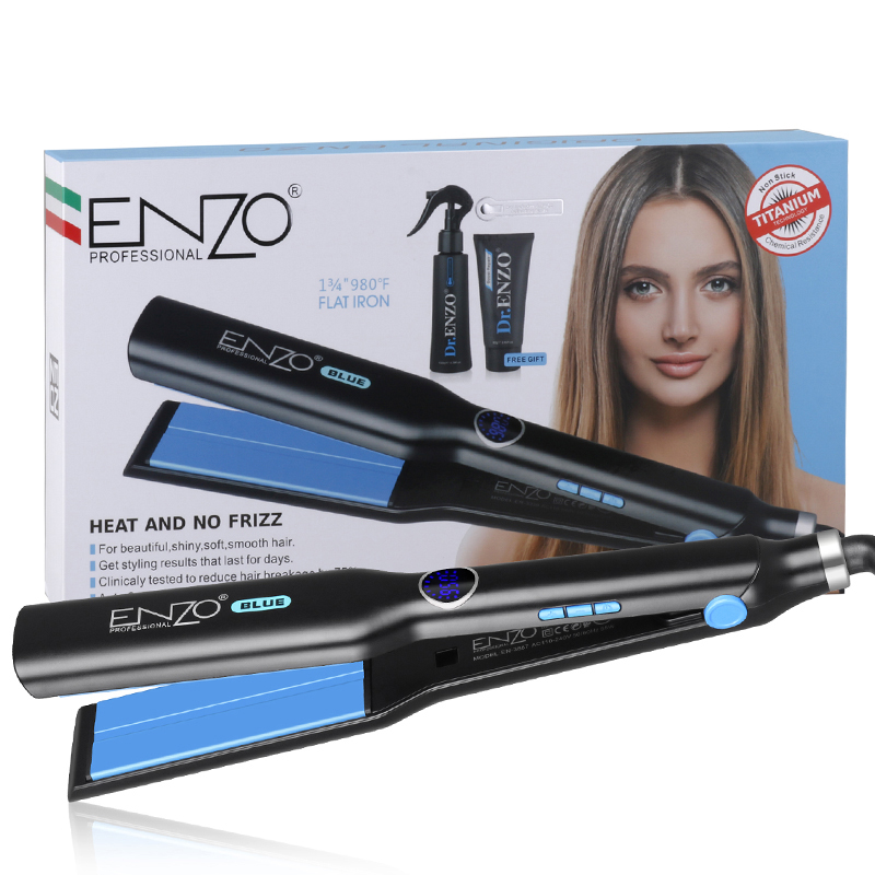 ENZO EN-3867 Professional Hair Straightener/Curler/Flat Iron