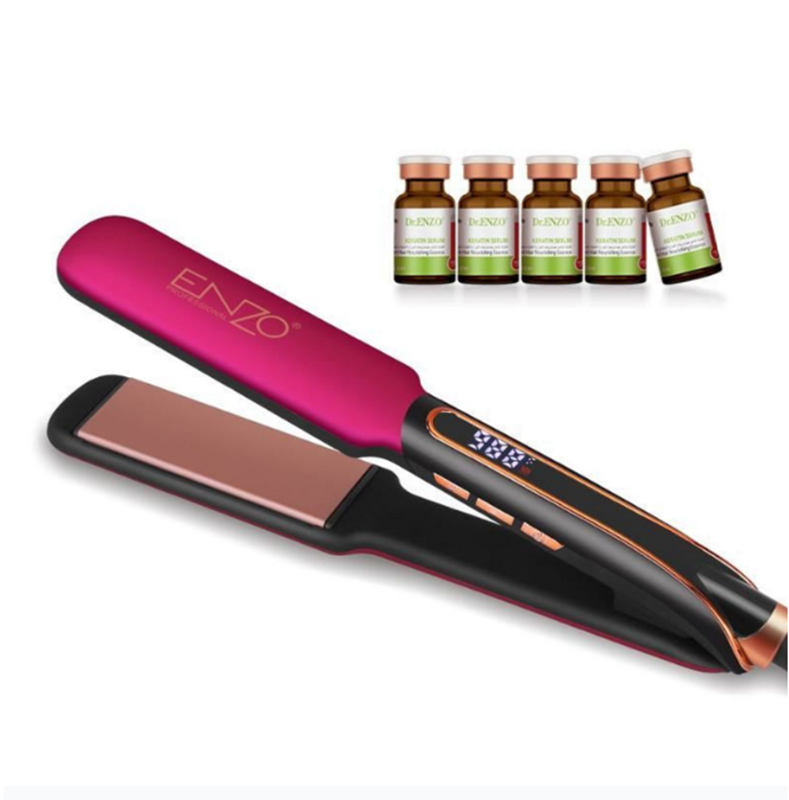 ENZOEN-2412 Titanium Hair Straightener + 5 Free Bottles of Essence