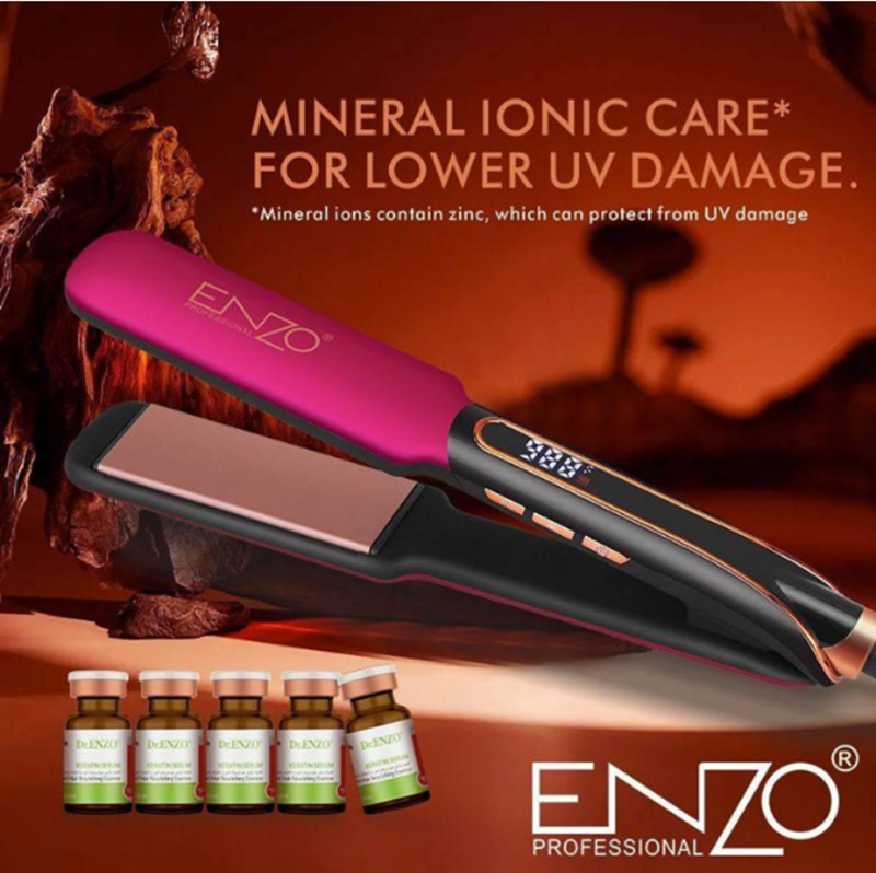 ENZOEN-2412 Titanium Hair Straightener + 5 Free Bottles of Essence