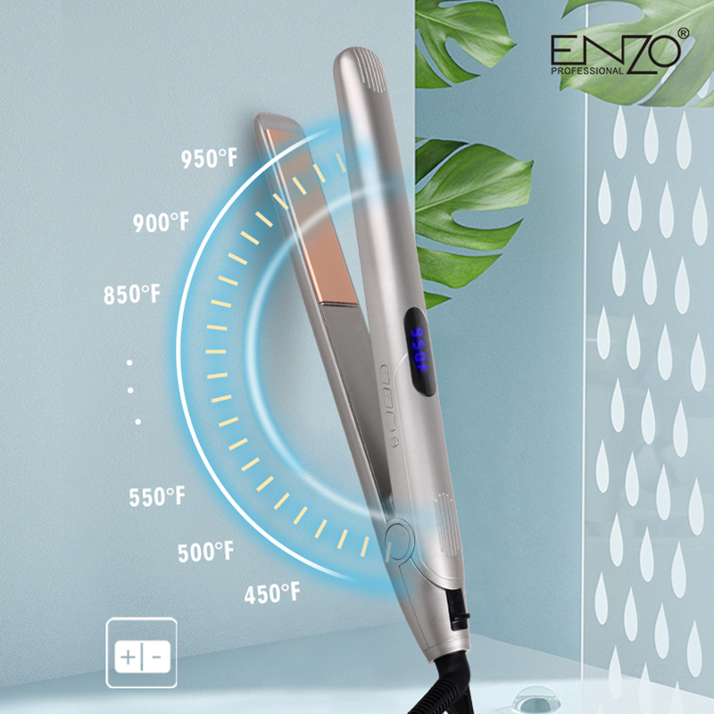 EnzoEN-3329 600W Titanium Silver Hair Straightener
