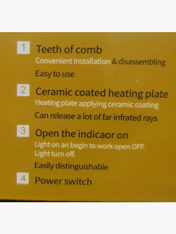 ENZO EN-5010 Men's Ionic Hair Clipper Comb, Premium Heated Beard Straightening Comb