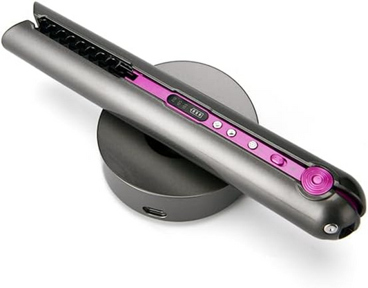 TA-2888, 4800mAh Wireless 2-in-1 Hair Straightener/Curler - Portable, USB Rechargeable, Wet and Dry Use