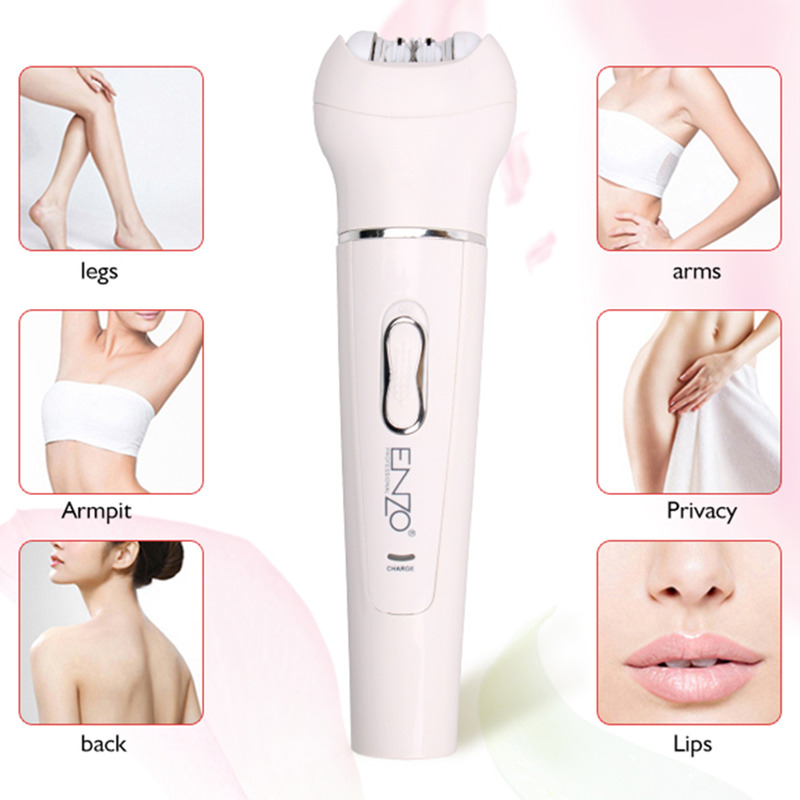 Enzo EN-0104, 5-in-1 Electric Facial Cleansing Brush, Sonic Vibration Exfoliator, Hair Removal Device, Facial Massager