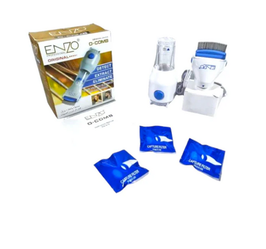 The EnzoEN-515 electric lice comb effectively removes head lice and lice eggs.