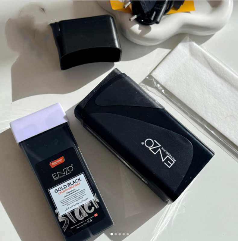 ENZOEN-1117H Professional Gold and Black Electric Roller Hair Removal Wax Kit.
