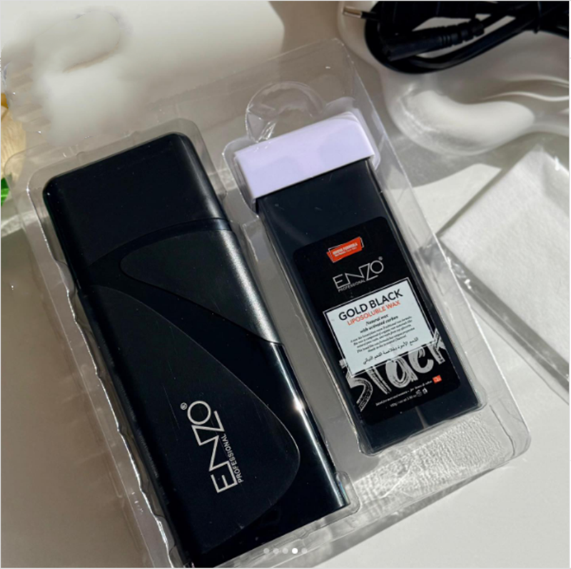 ENZOEN-1117H Professional Gold and Black Electric Roller Hair Removal Wax Kit.