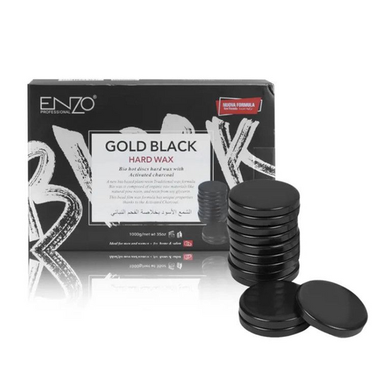 ENZO 1000g black hard wax block. No hair removal strips needed, excellent hair removal results.